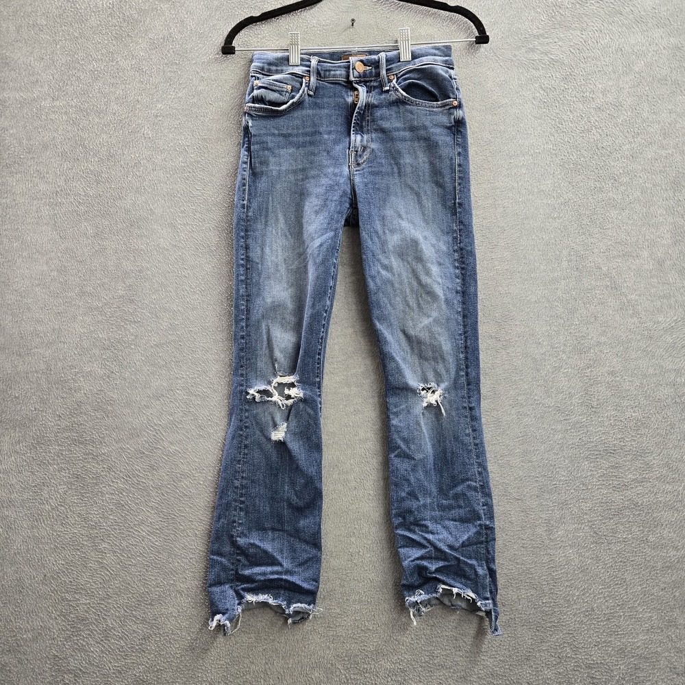 Mother Women Jeans 25 Blue Denim Cropped 10747-104 The Insider Crop Step‎ Chew